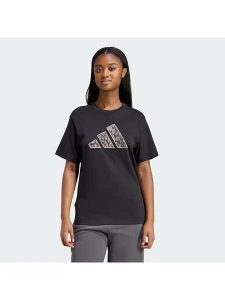 ADIDAS SPORTSWEAR Funkční tričko Animal Graphic šedobéžová / antracitová / černá bílá