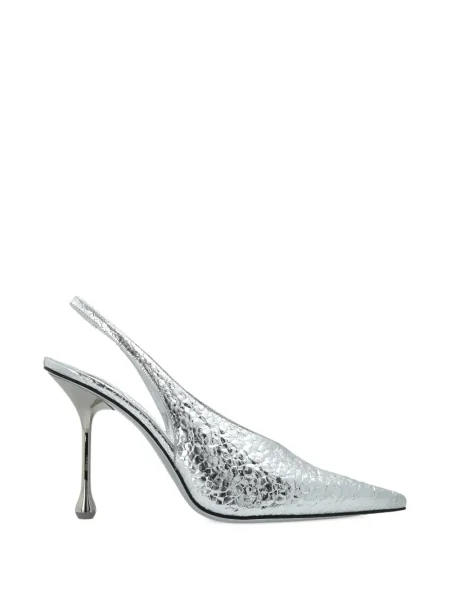 Pantofi cu toc Jimmy Choo cu vârf ascuţit argintiu