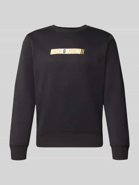 Bluza o kroju regular fit z domieszką bawełny model Munk' Jack & Jones czarna