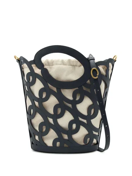 Geantă bucket Oscar De La Renta din piele albastru