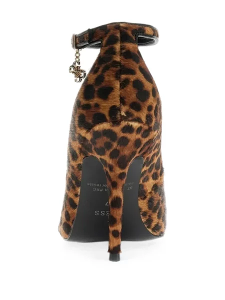 Pantofi cu toc Guess cu imagine cu model leopard cu bretele maro