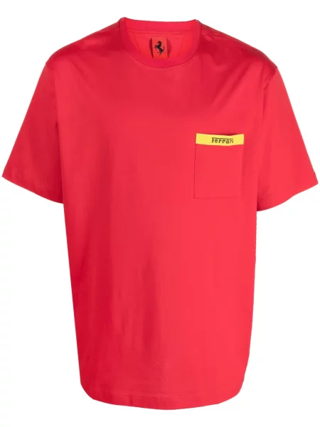 Tricou Ferrari cu imagine cu decolteu rotund roșu