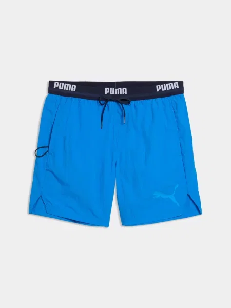 Шорти для плавання PUMA Swim Crinkle Mid Sh комбінований верх синій