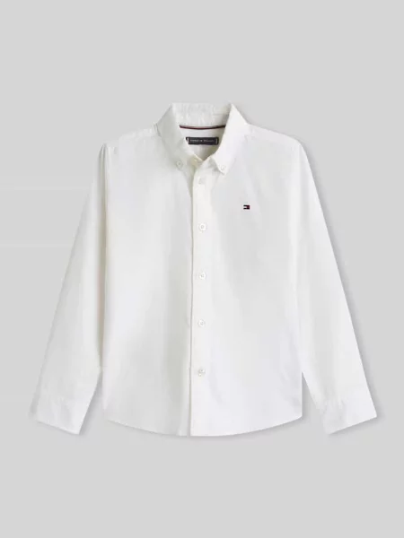 Koszula o kroju regular fit z mieszanki bawełny Tommy Hilfiger Teens biała