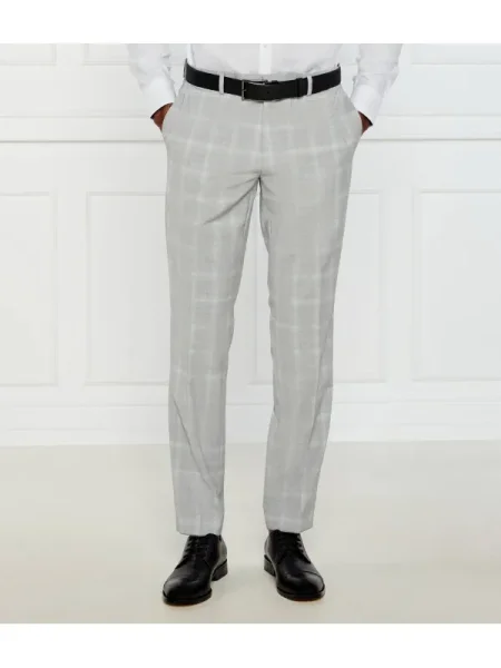 HUGO Pantaloni cu adaos de lână gri