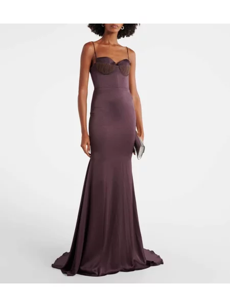 Rochie Alex Perry din satin maro