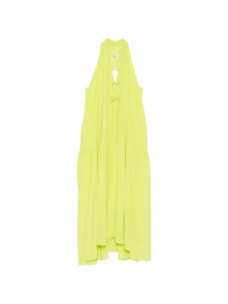 Sukienka Psophia wiązana z dekoltem halter garniturowa zielona