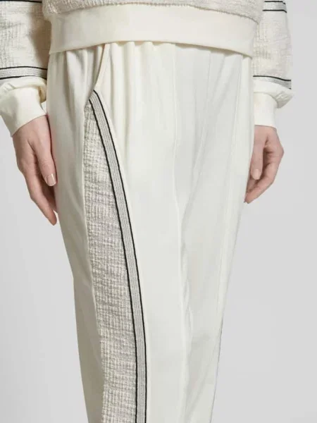 Spodnie dresowe o kroju regular fit z lampasami Liu Jo białe