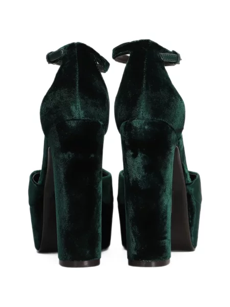 Sandale Lola Cruz de catifea cu platformă verde