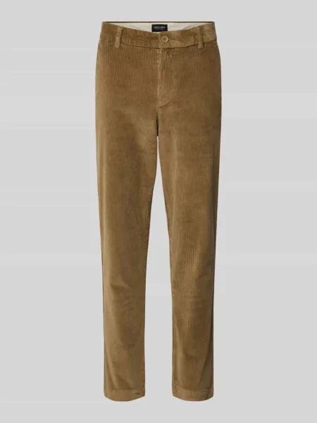 Chinosy o kroju tapered fit ze sztruksu Jack & Jones beżowe