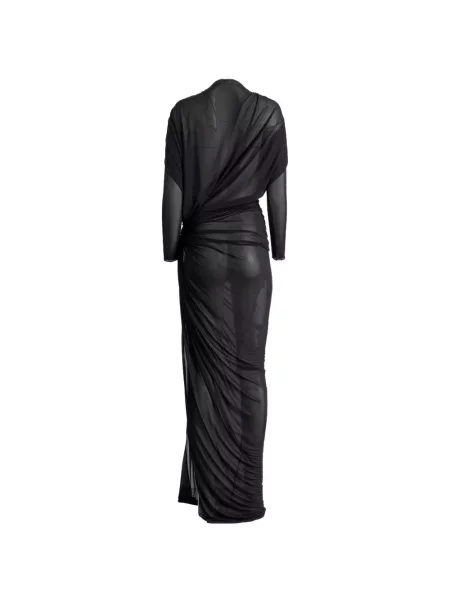 Rochie Atlein cu decolteu în V drapată negru