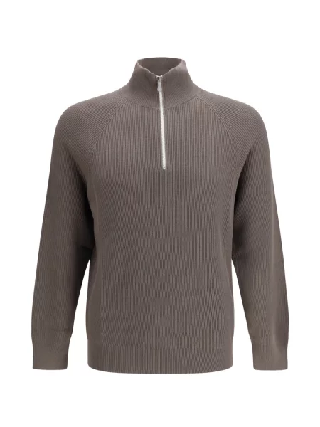 Golf golf Brunello Cucinelli prążkowany brązowy