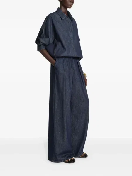Плисирани дънки Dries Van Noten синьо