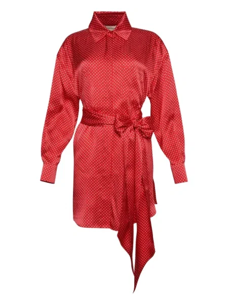 Mała sukienka mini Alexandre Vauthier w grochy garniturowa czerwona