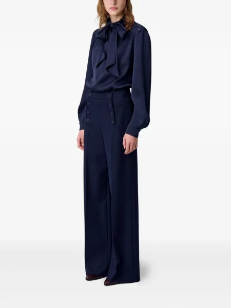 Długa bluzka Claudie Pierlot z kokardką niebieska