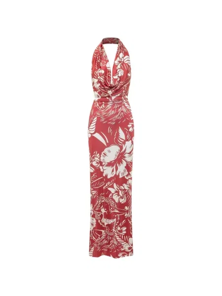 Maxi rochie maxi Dsquared2 cu model floral de costum roșu