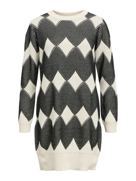 OBJECT Rochie tricotat OBJOLYMPIA negru alb