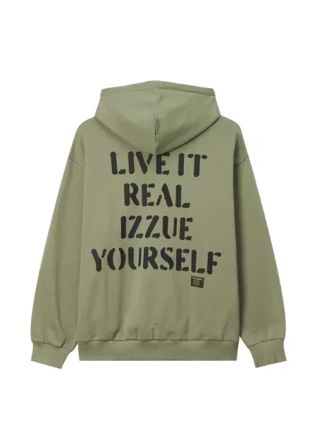 Hanorac cu glugă Izzue cu imagine verde