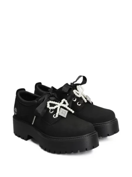 Pantofi Timberland cu șireturi cu perle cu platformă negru