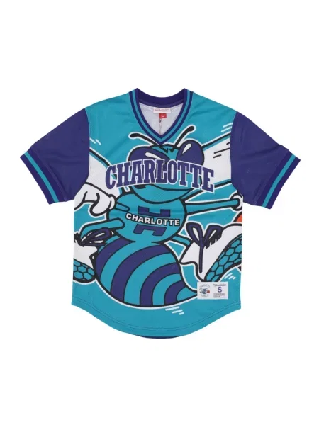 Koszulka sportowa Mitchell & Ness z dekoltem w serek z siateczki