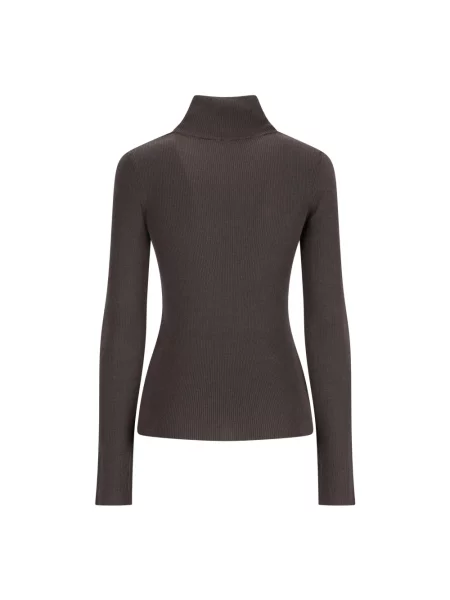 Sweter z golfem Max Mara wełniany do golfa brązowy