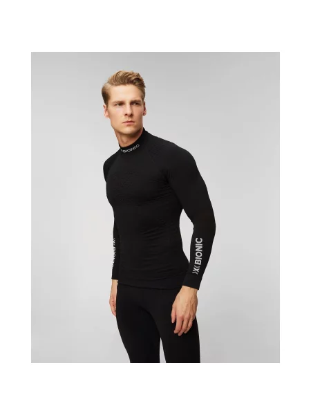 Pánska termo mikina X-Bionic Energy Accumulator Turtle Neck opálová čierna/arktická biela