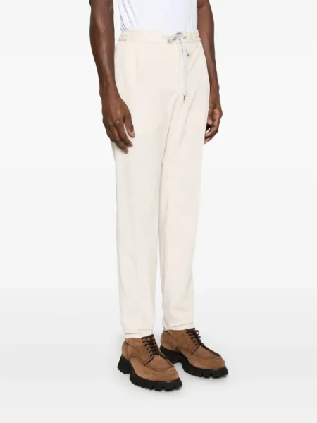Pantaloni Pt Torino de catifea cord alb