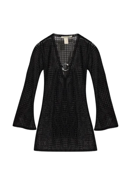 Sukienka Paramidonna z dekoltem w serek garniturowa czarna