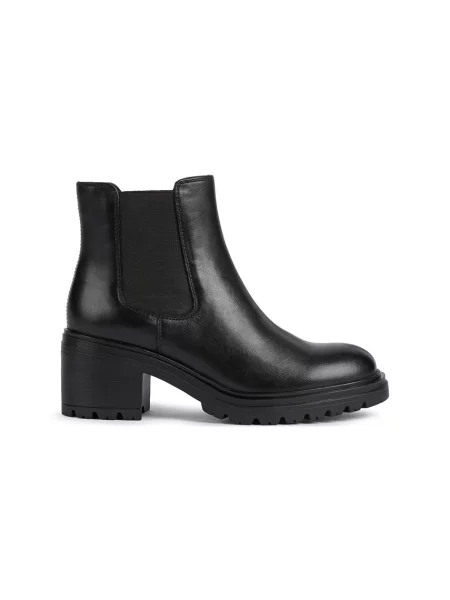 Geox Ghete Chelsea de piele femei cu drept negru