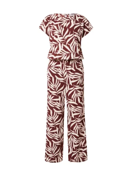 VILA Kezeslábas VIGRAF rozsdabarna fehér