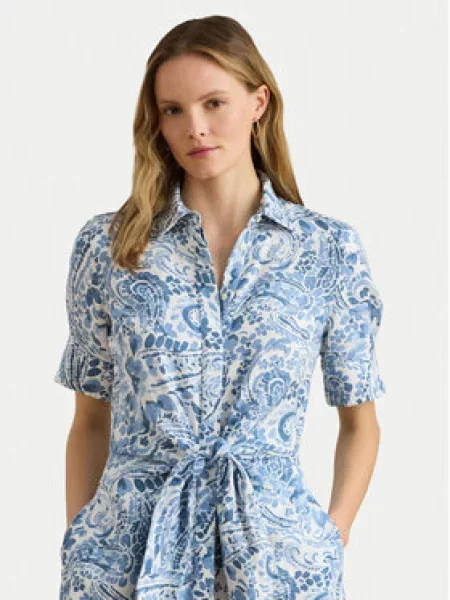 Košilové šaty LAUREN RALPH LAUREN modré