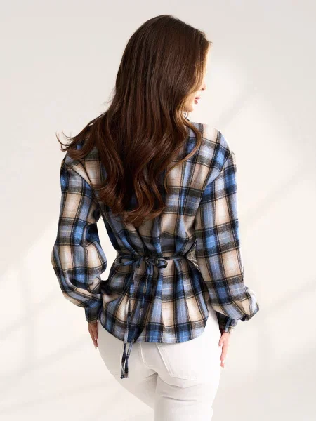 Клетчатая рубашка Issa Plus голубая