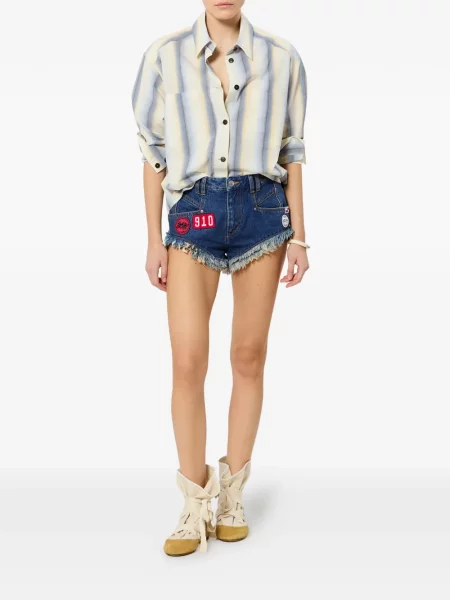 Pantaloni scurți Isabel Marant cu petice albastru