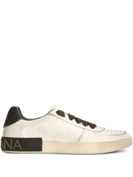 Sneakerși Dolce & Gabbana cu șireturi din dantelă alb
