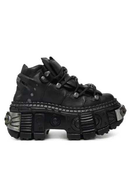 Δερμάτινα αθλητικά παπούτσια New Rock Crust Negro Tank Casco Negro Power μαύρο