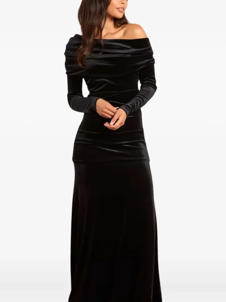 Rochie maxi Needle & Thread cu un umăr gol de costum negru