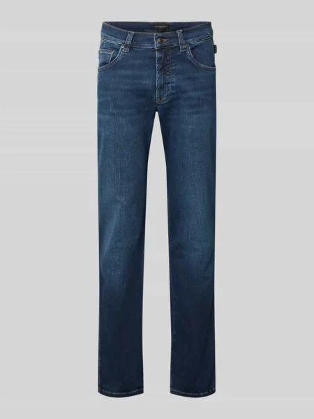 Jeansy o kroju regular fit w 5 kieszeni Bugatti granatowe