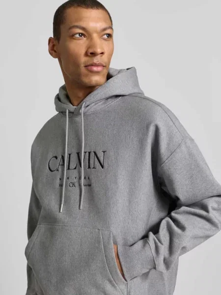 Bluza z kapturem z nadrukiem z logo i kieszenią kangurka Ck Calvin Klein