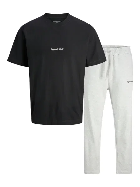JACK & JONES Naminis kostiumas JORNORREBRO juoda / margai balta