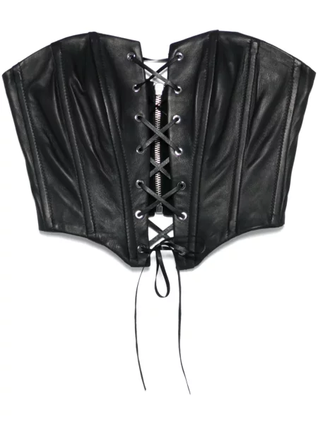 Top John Richmond din piele negru