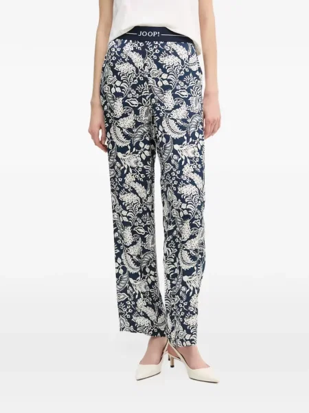 Pantaloni Joop! cu model floral din jacard albastru