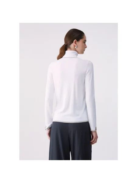 Sweter z golfem Liu Jo do golfa biały