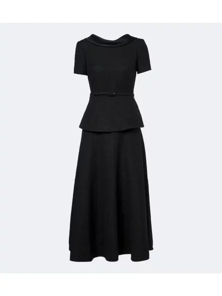 Cu centură bouclé rochie de cocktail Roland Mouret negru