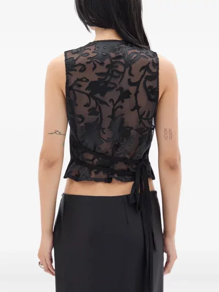 Saténová vesta Ann Demeulemeester černá