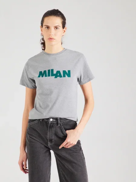 TOPSHOP Majica Milan pegasto / temno zelena siva