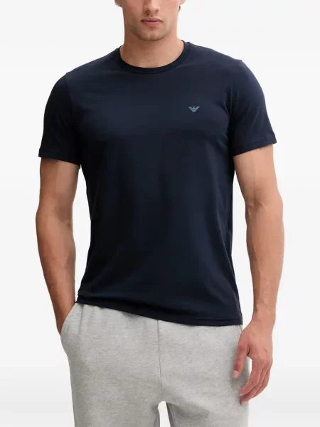 Tričko Emporio Armani s potiskem modré