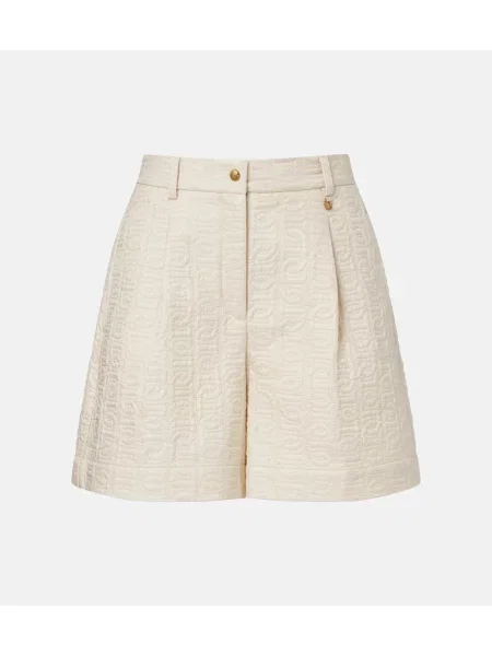 Matlasat pantaloni scurți Moncler alb