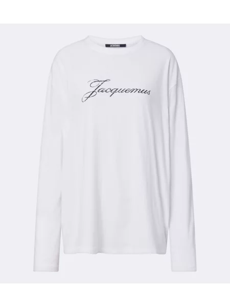 Tricou Jacquemus din jerseu cu autograf alb