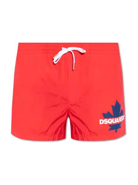 Kąpielówki Dsquared2 z logo czerwone