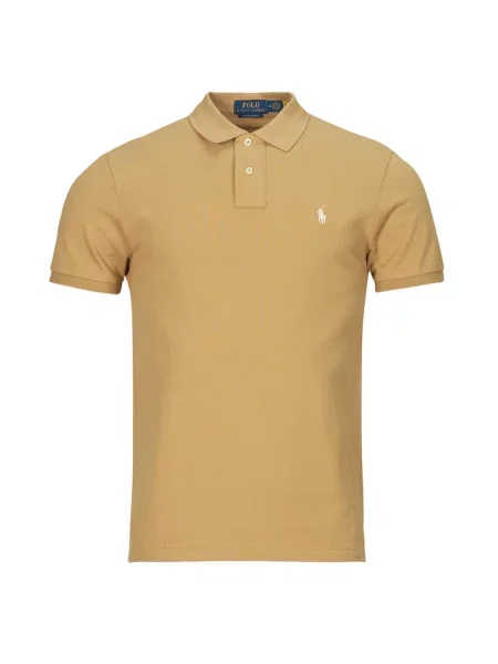 Polo majica Polo Ralph Lauren s kratkimi rokavi z mrežo bež